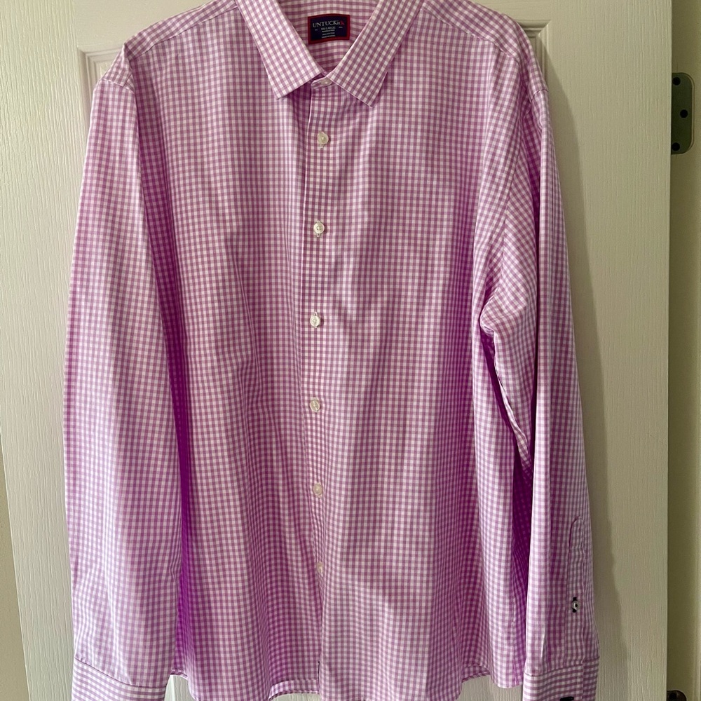UNTUCKit Men's Pink Checkered Shirt